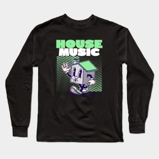 HOUSE MUSIC  - character (green) Long Sleeve T-Shirt